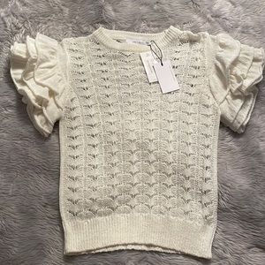 Anthropologie Greylin ruffled sleeve sweater. Seize S NWT